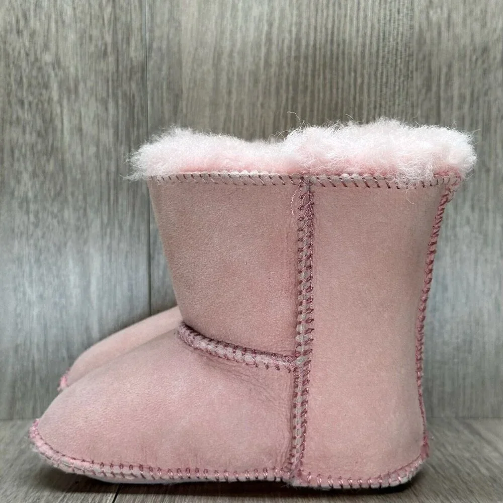 Staheekum Infant Boots Girls Sz XL Very Warm Shearling Lined Booties Suede Pink